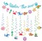 Under The Sea Party Decorations Supplies Banner Ocean Animals Themed Hanging Swirls and Banner Happy Birthday Decorations for Baby Shower Summer Beach Party